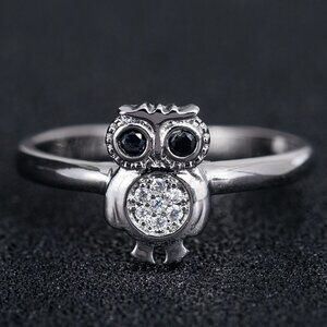 925 Silver Plated 3A CZ Cute Ring for Men Women, FB16FA1042
